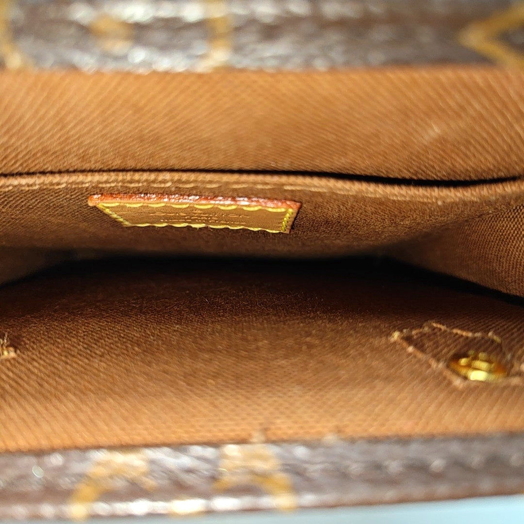 SAC PLAT Mini Monogram Coated Canvas Brown