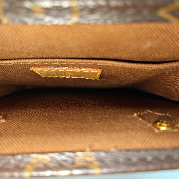 SAC PLAT Mini Monogram Coated Canvas Brown
