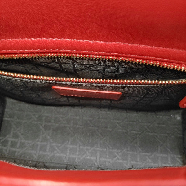 Authenticated pre-owned  Lady Dior Quilted Lambskin Red - Tote Bag at Looply