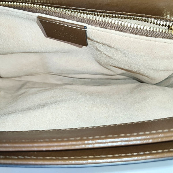 Horsebit 1955 Medium Monogram Coated Canvas Beige