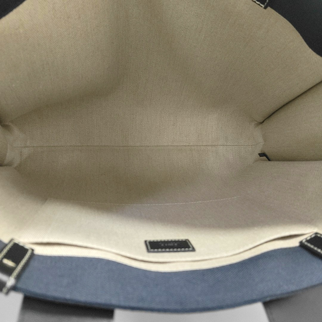 Canvas Top Handle Bag Blue