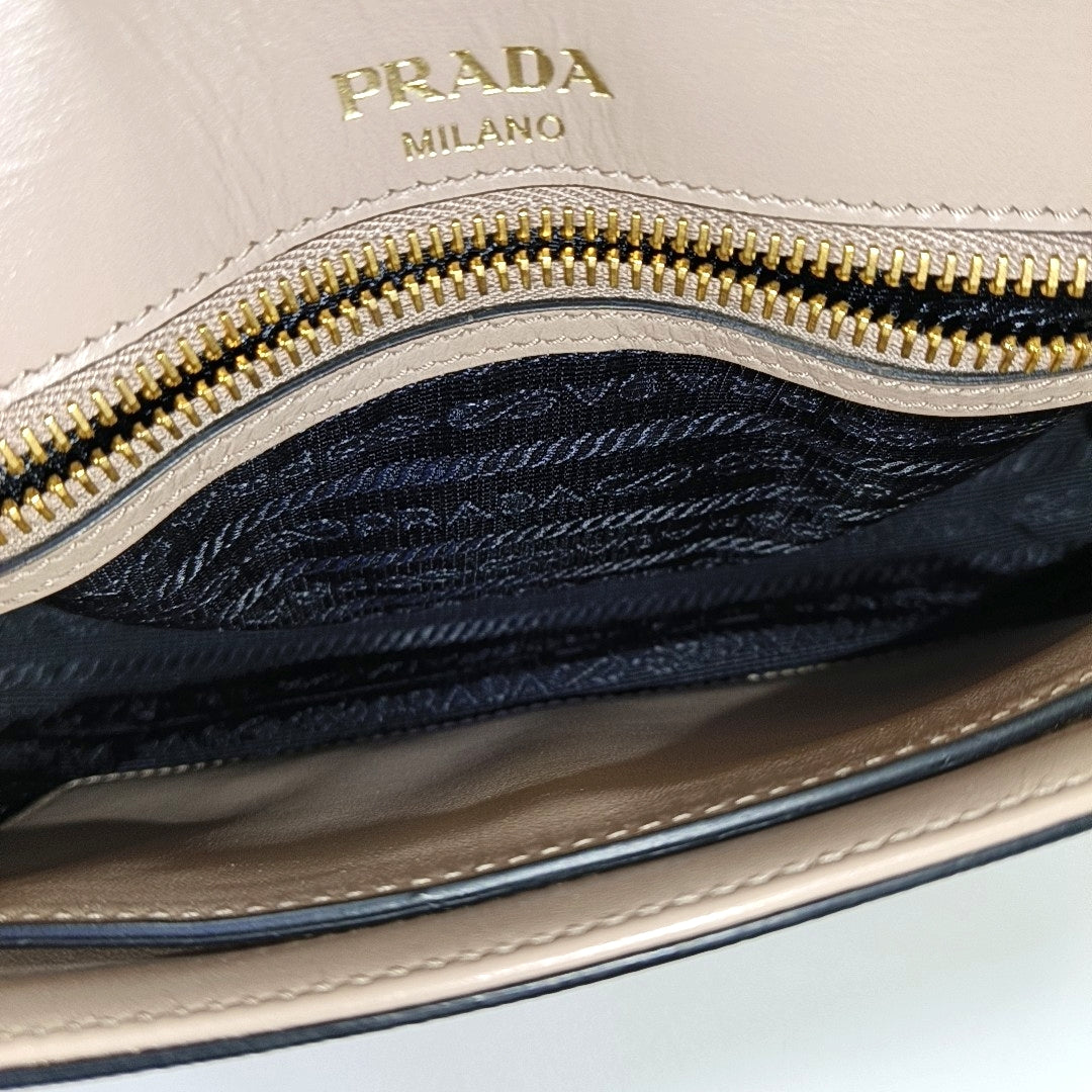 Saffiano Calfskin Shoulder Bag Brown