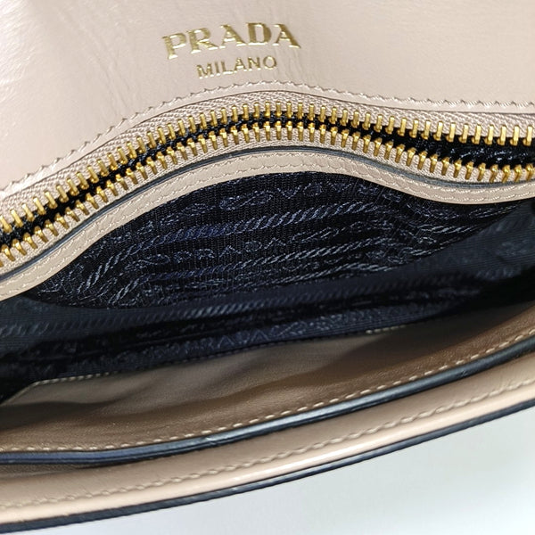 Saffiano Calfskin Shoulder Bag Brown