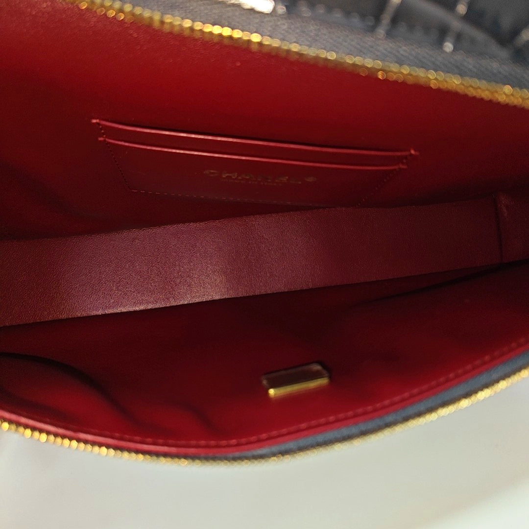 Quilted Calfskin Shoulder Bag Blue