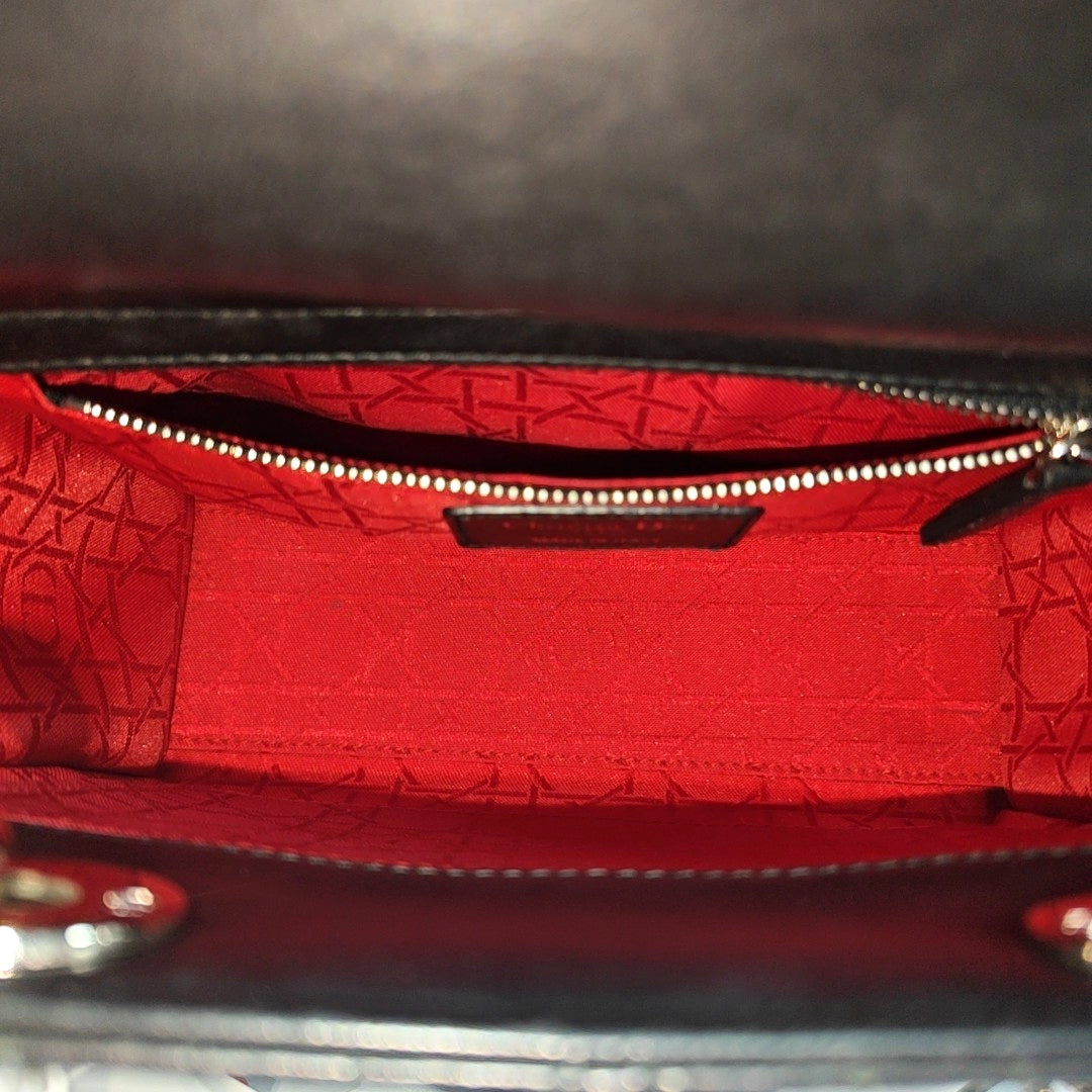 Lady Dior Pequeño Piel de Cordero Acolchado Negro