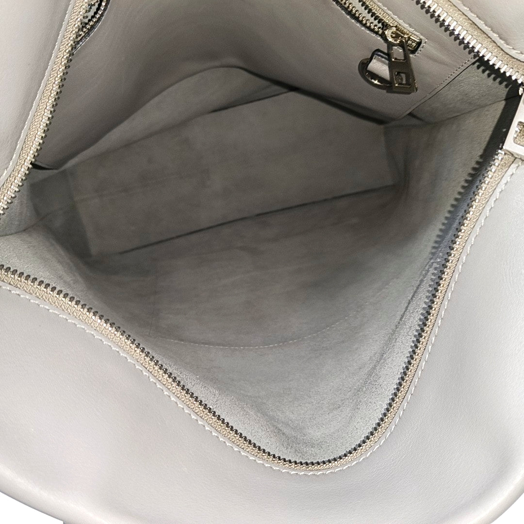 Calfskin Top Handle Bag Gray