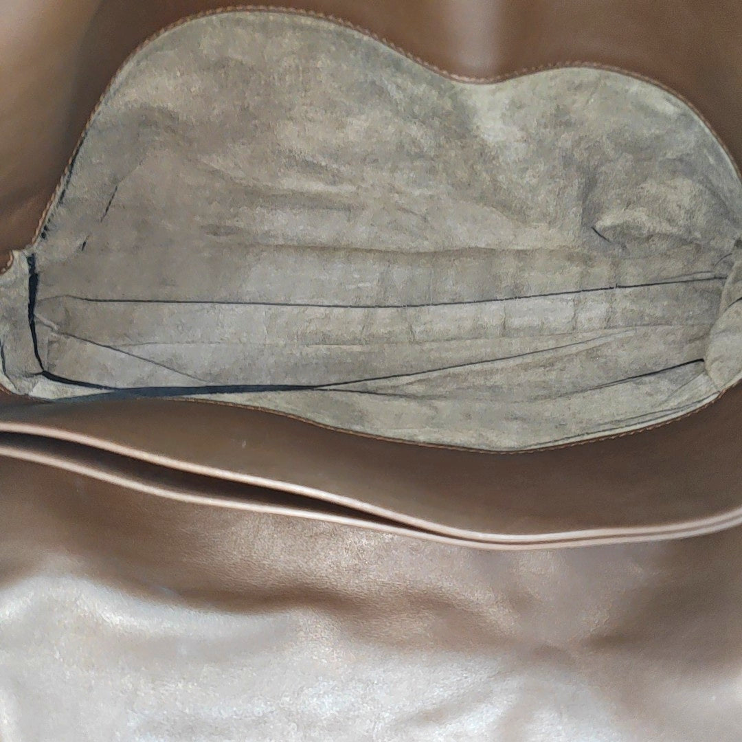 Calfskin Top Handle Bag Brown