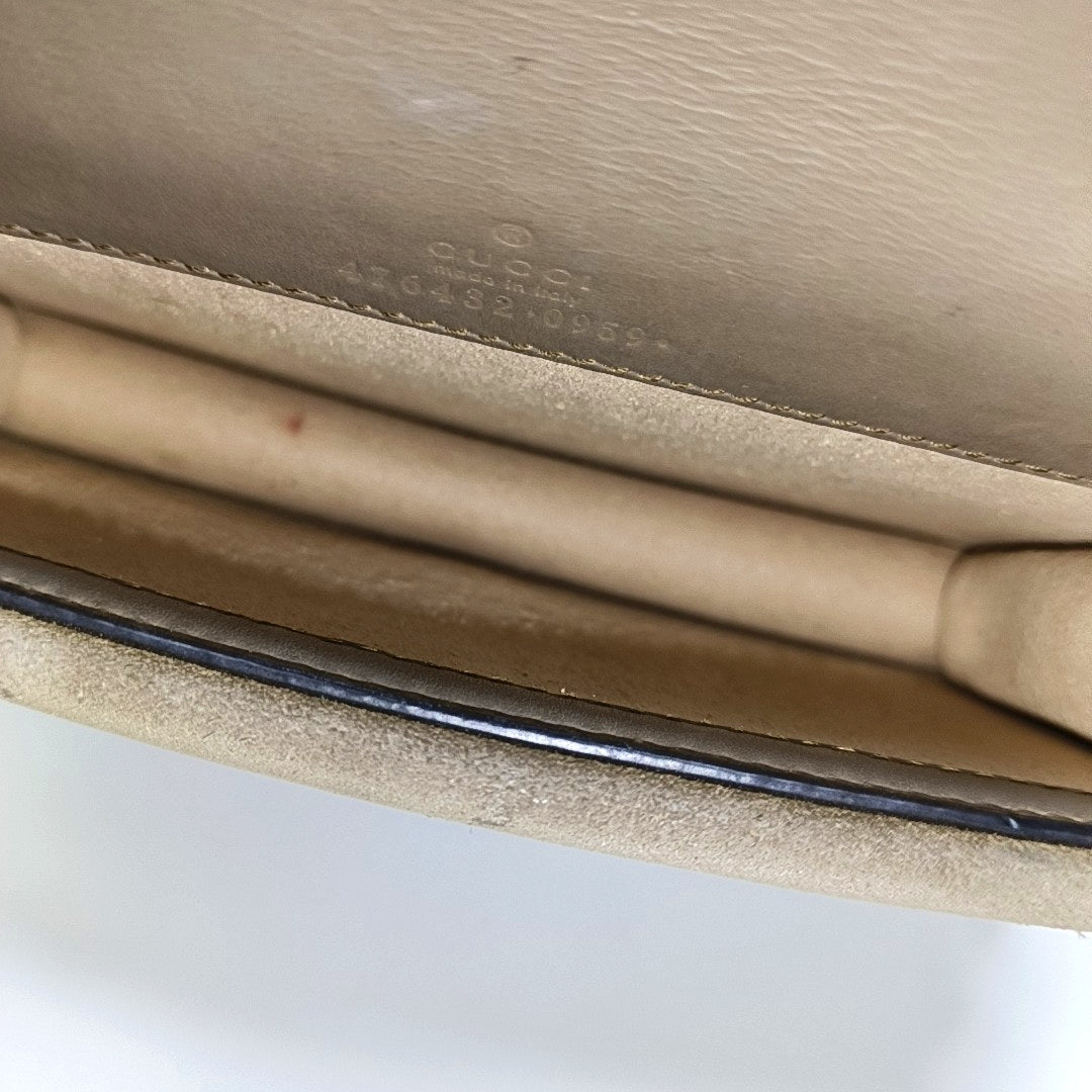 Dionysus Super Mini Monogram Coated Canvas Beige