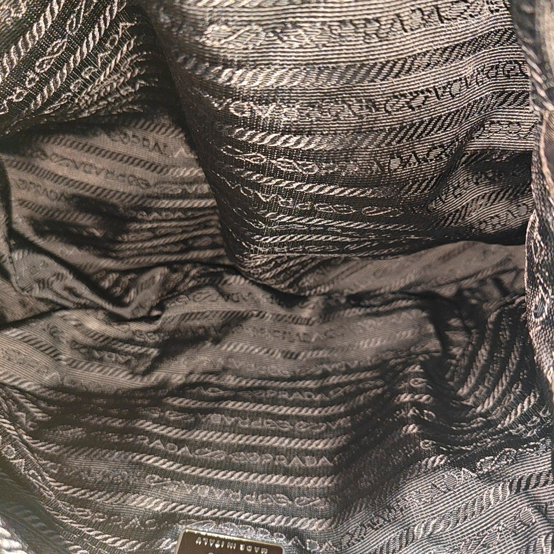Quilted Nylon Shoulder Bag Brown
