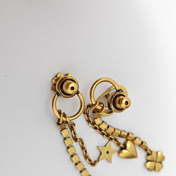 Lucky CD Metal Gold Stud Earrings