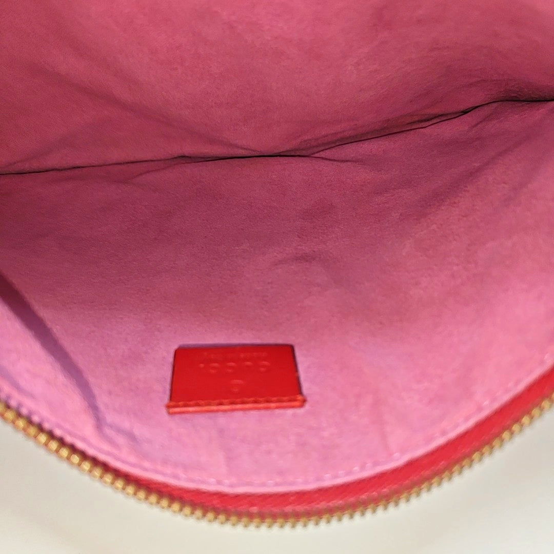 Coated Canvas Clutch Brown