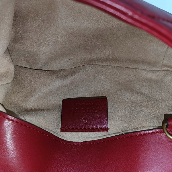 GG Marmont Mini Quilted Calfskin Red