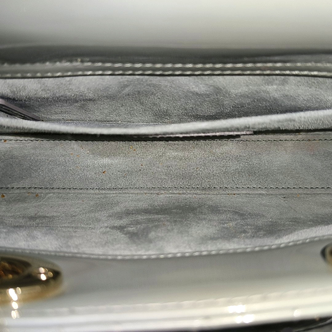 Lady D-Joy Cannage Patent Leather Gray
