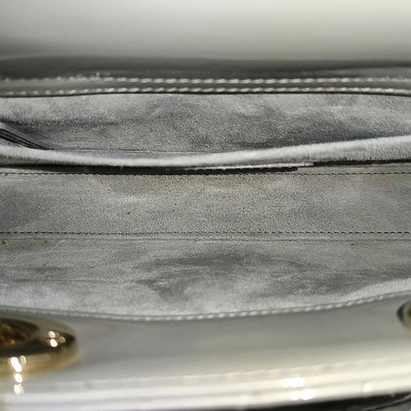 Lady D-Joy Cannage Patent Leather Gray