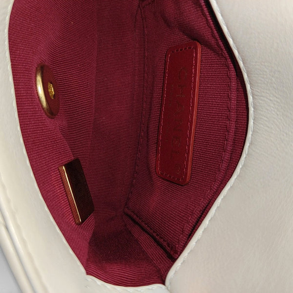 Quilted Calfskin Shoulder Bag Mini White