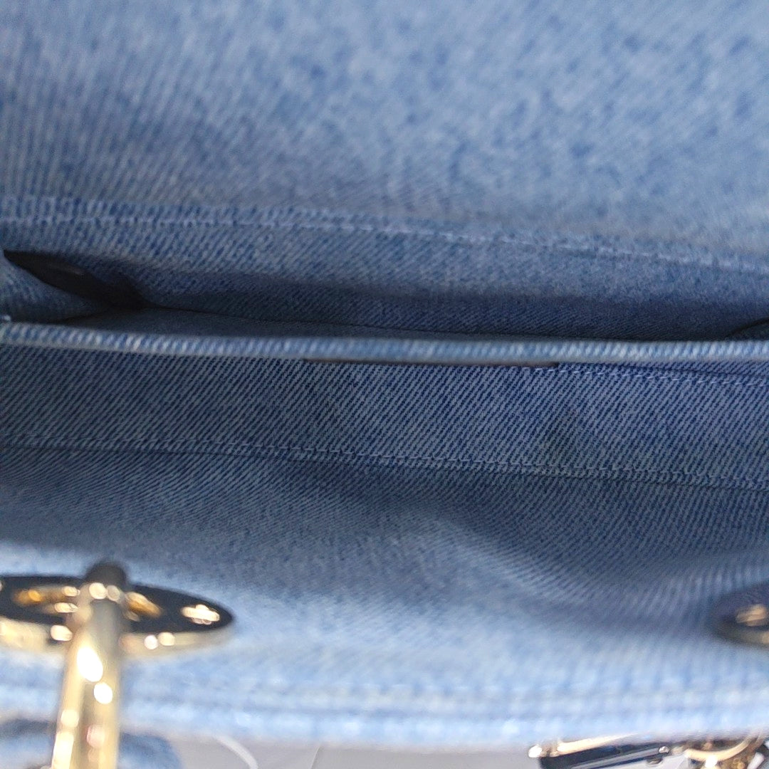 Lady D-Joy Small Cannage Denim Blue