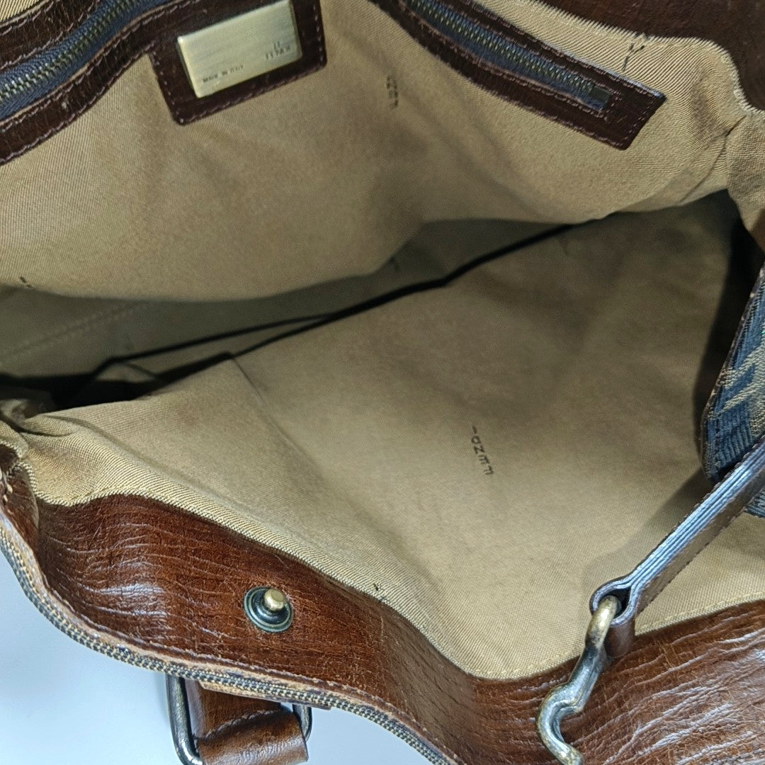 Canvas Top Handle Bag Brown
