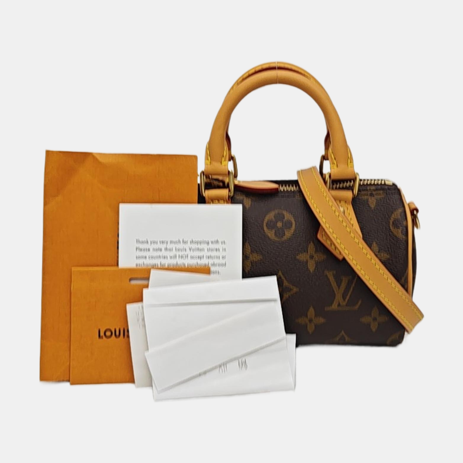 SPEEDY Nano Monogram Coated Canvas Brown