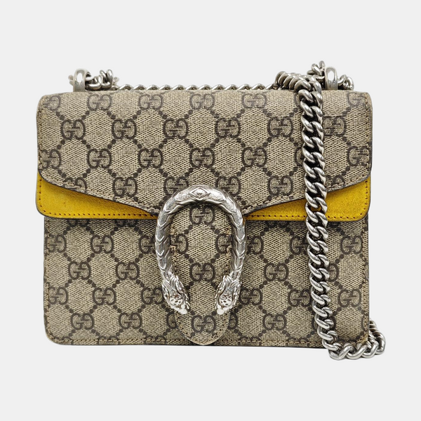 Dionysus Mini Monogram Coated Canvas Beige