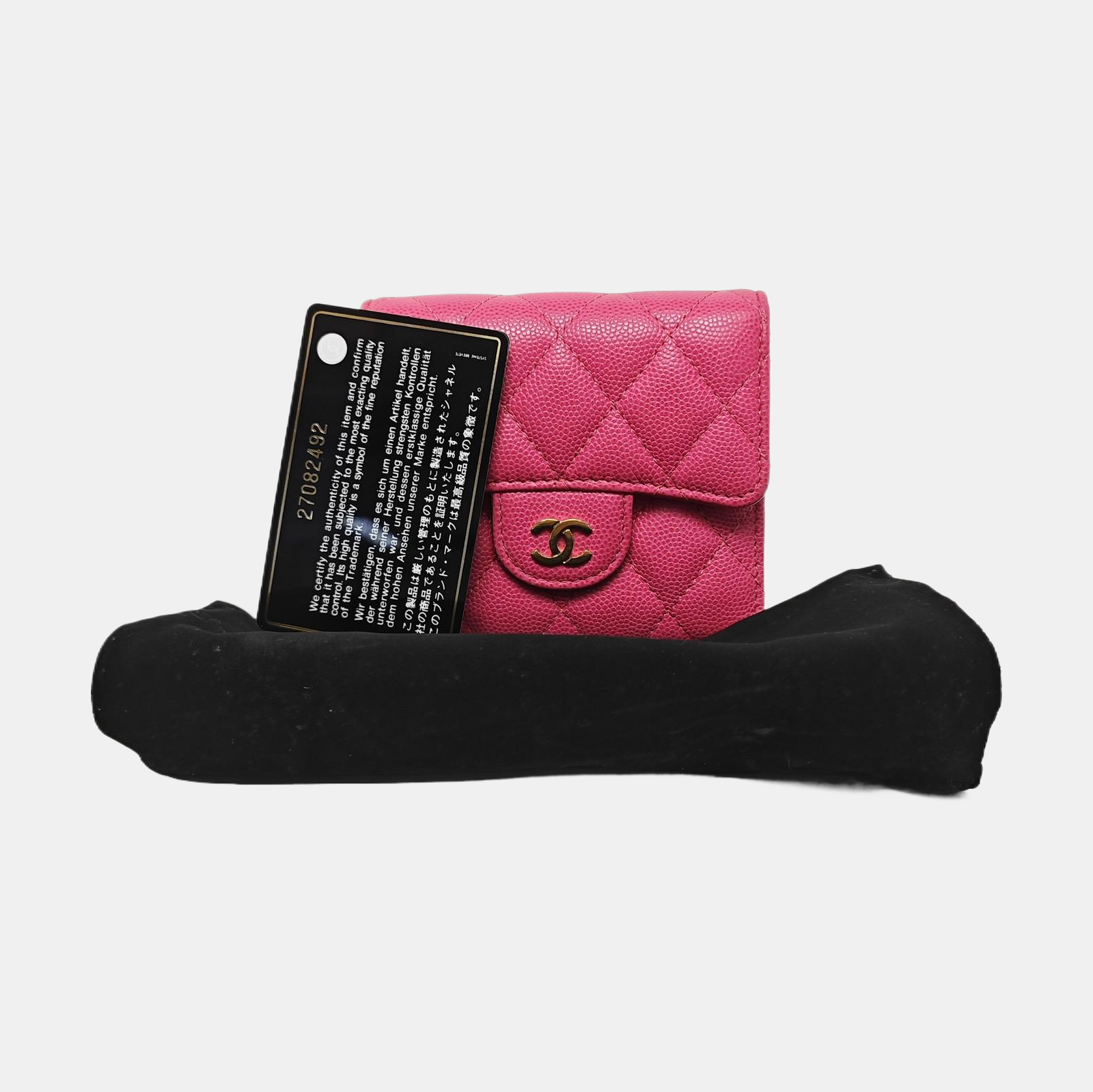 CLASSIC FLAP Quilted Grained Calfskin Pink Wallet