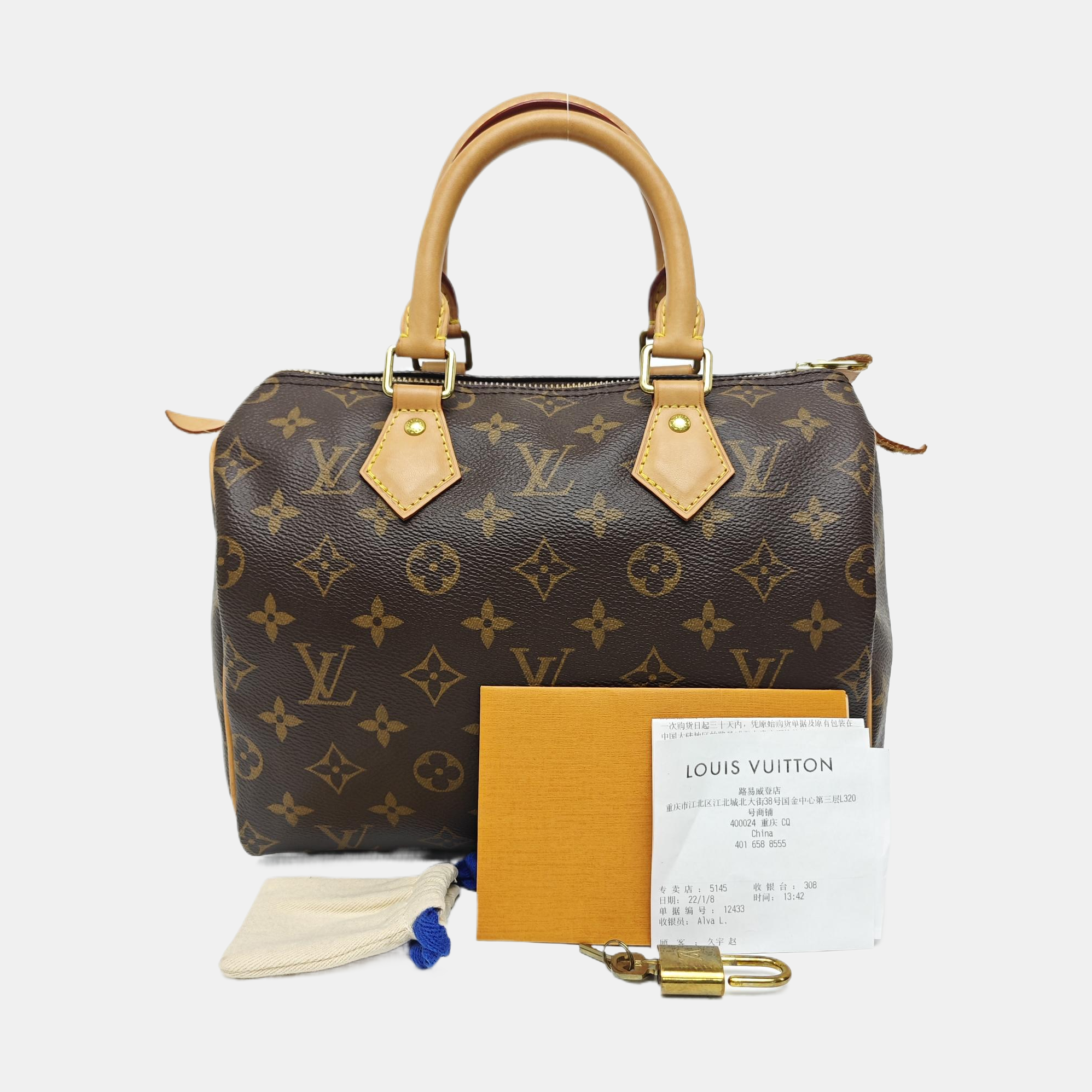 SPEEDY 25 Monogram Coated Canvas Brown