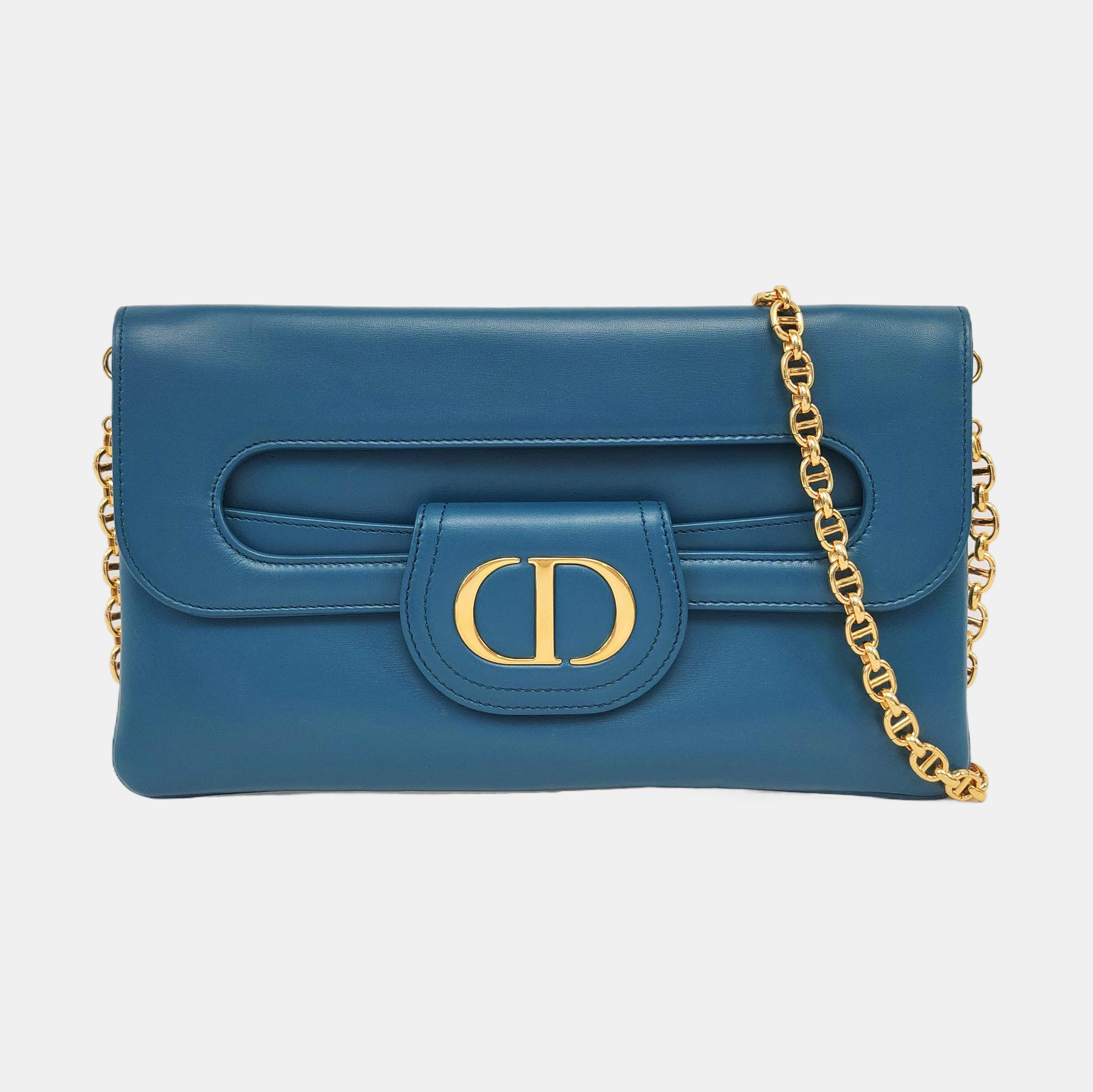 Diordouble Medium Calfskin Blue