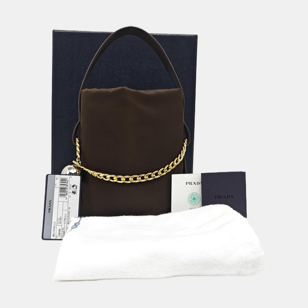 Nylon Bucket Bag Brown
