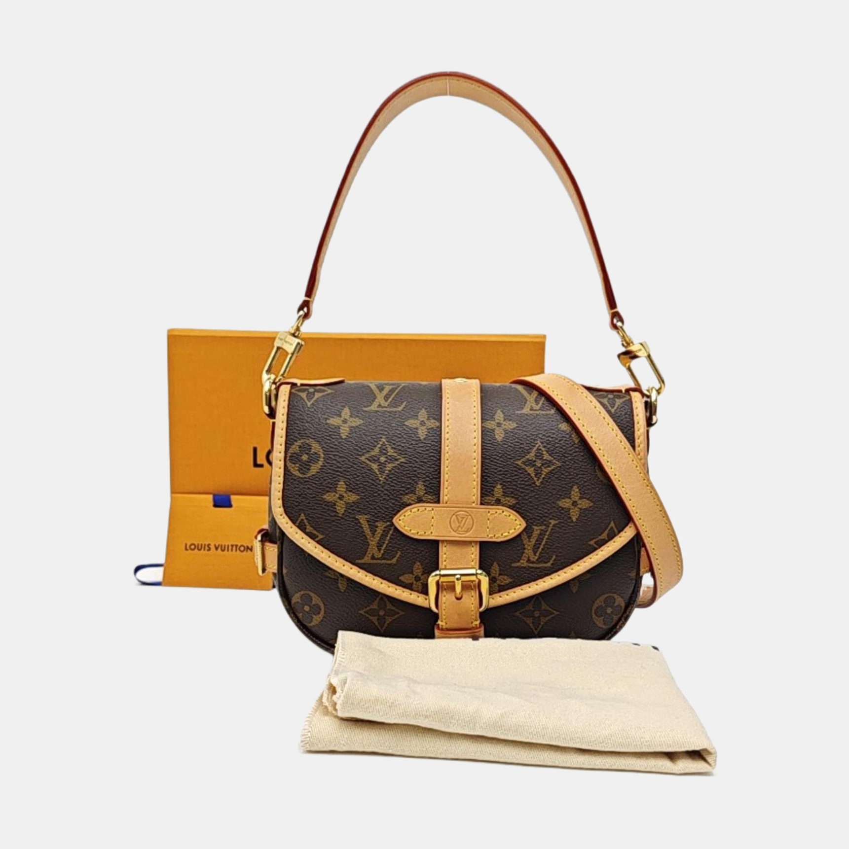 SAUMUR BB Monogram Coated Canvas Brown