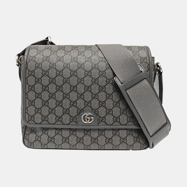 Ophidia Medium Monogram Coated Canvas Gray