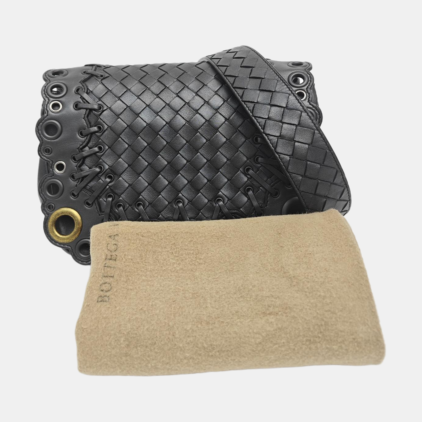 Lambskin Shoulder Bag Gray