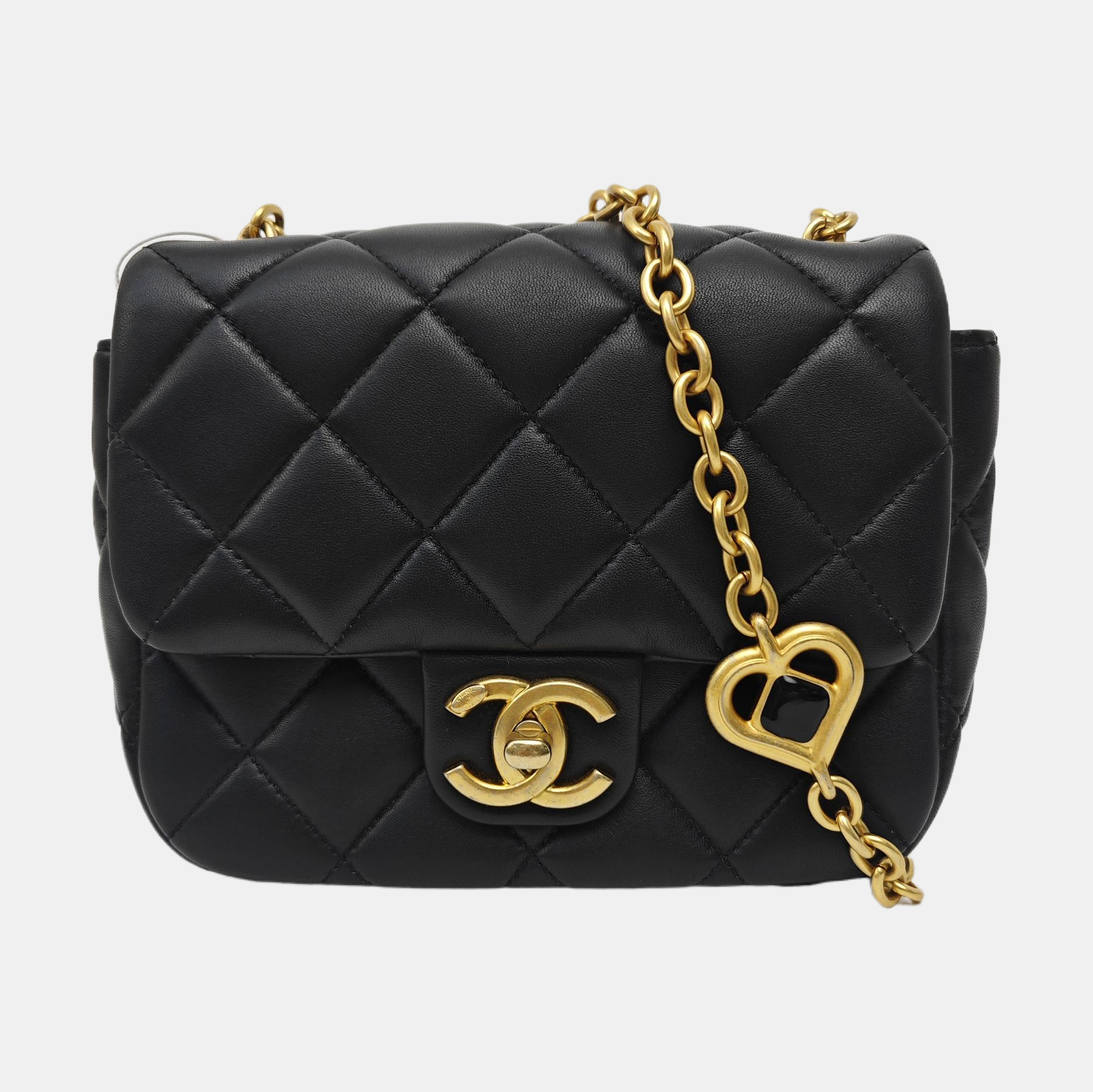 Quilted Lambskin Shoulder Bag Mini Black