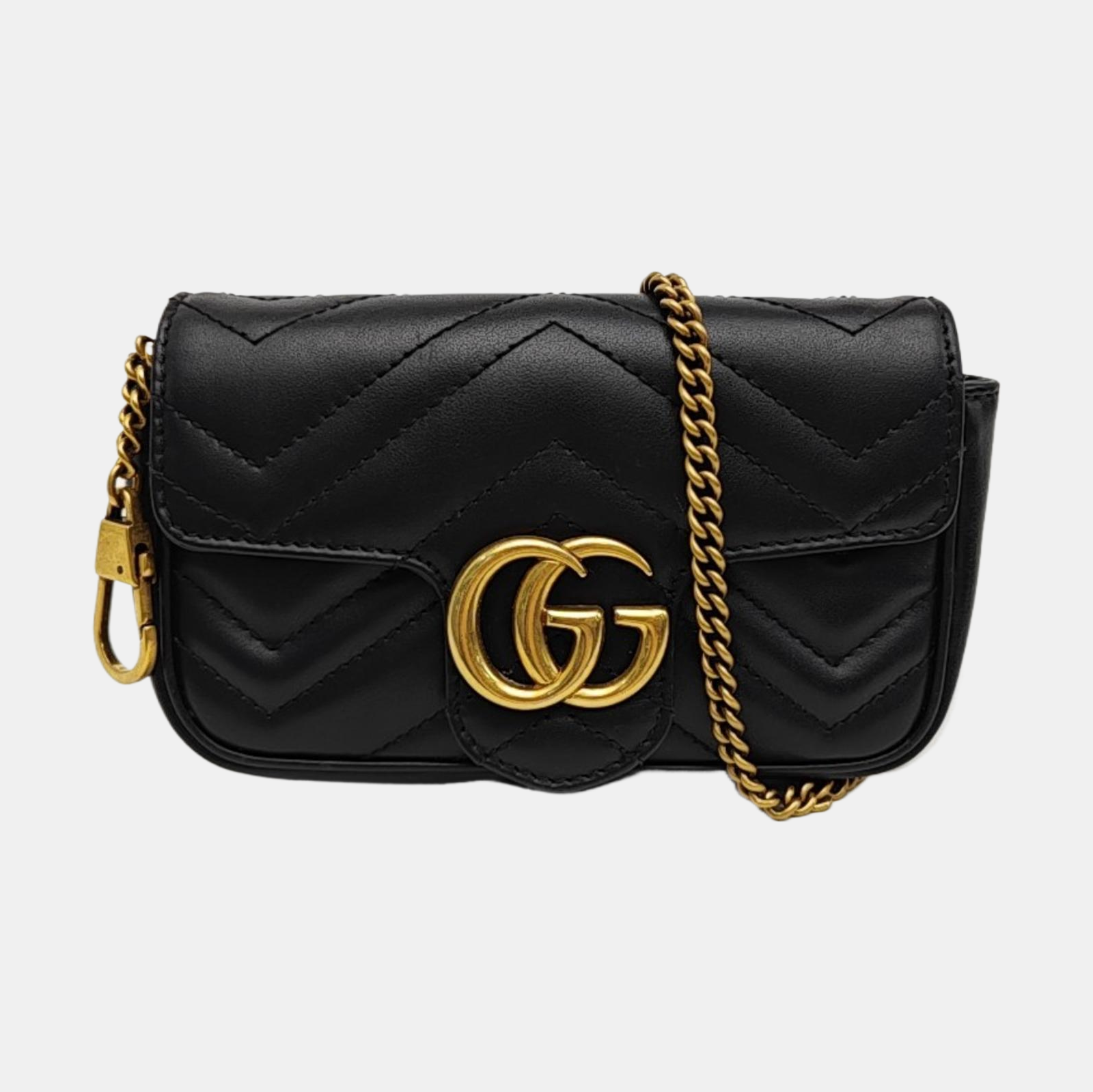 GG Marmont Mini Quilted Calfskin Black