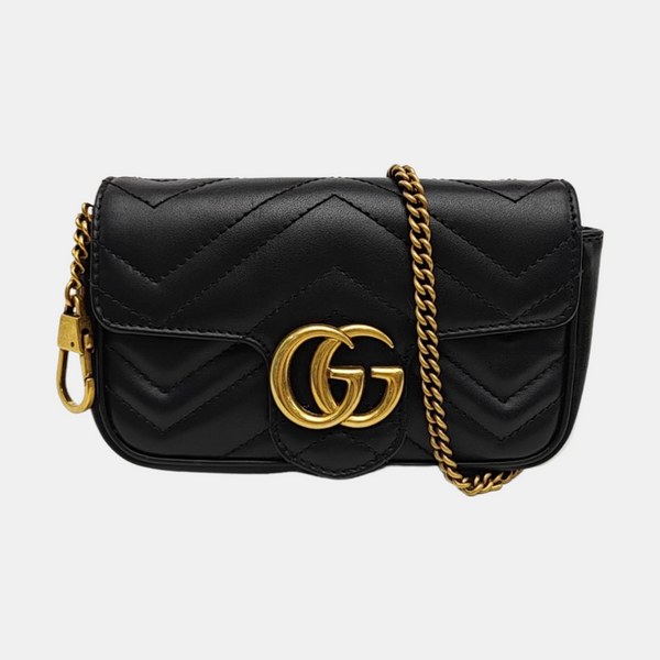 GG Marmont Mini Quilted Calfskin Black