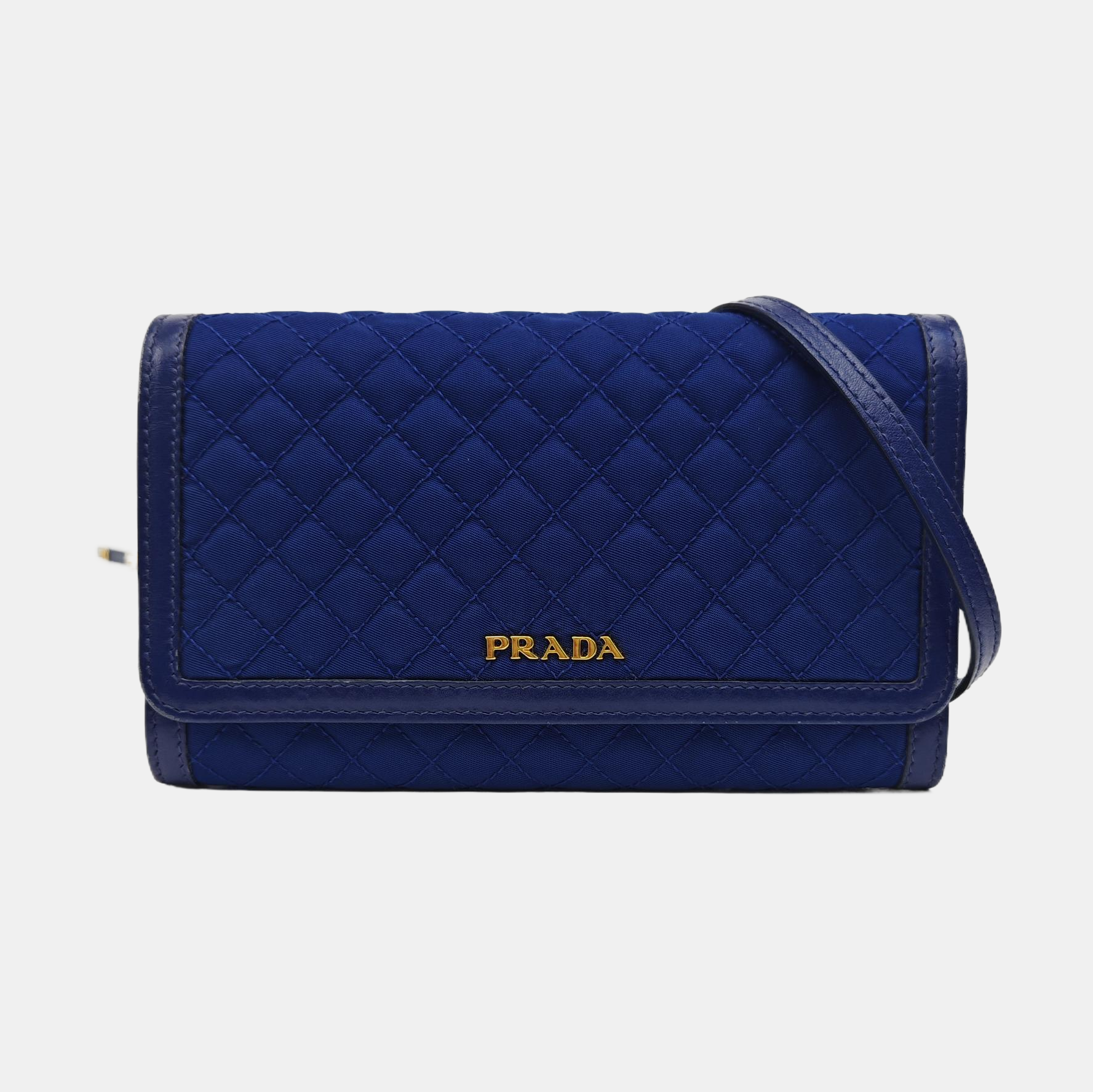 Quilted Fabric Shoulder Bag Blue
