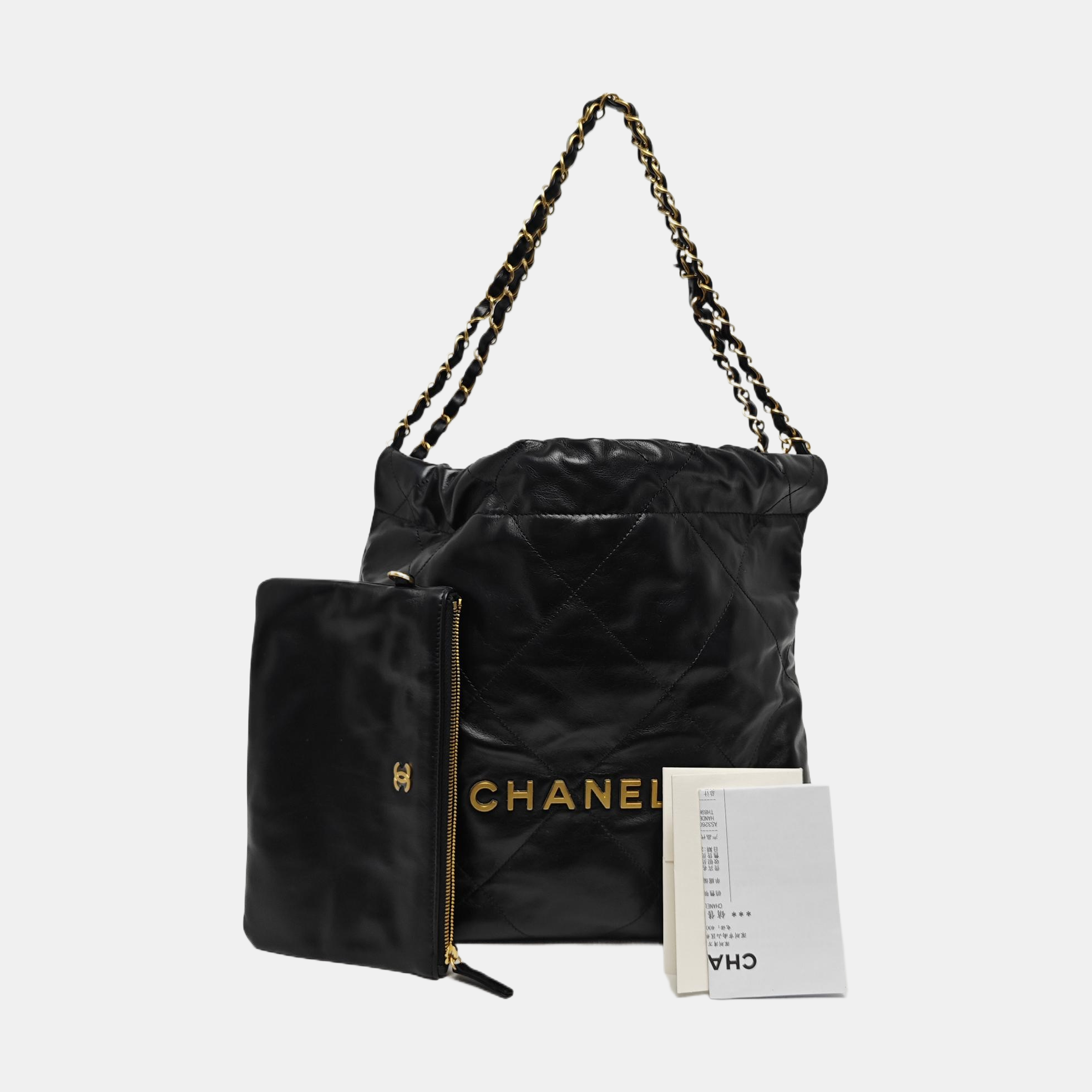 CHANEL 22 Small Quilted Calfskin Black