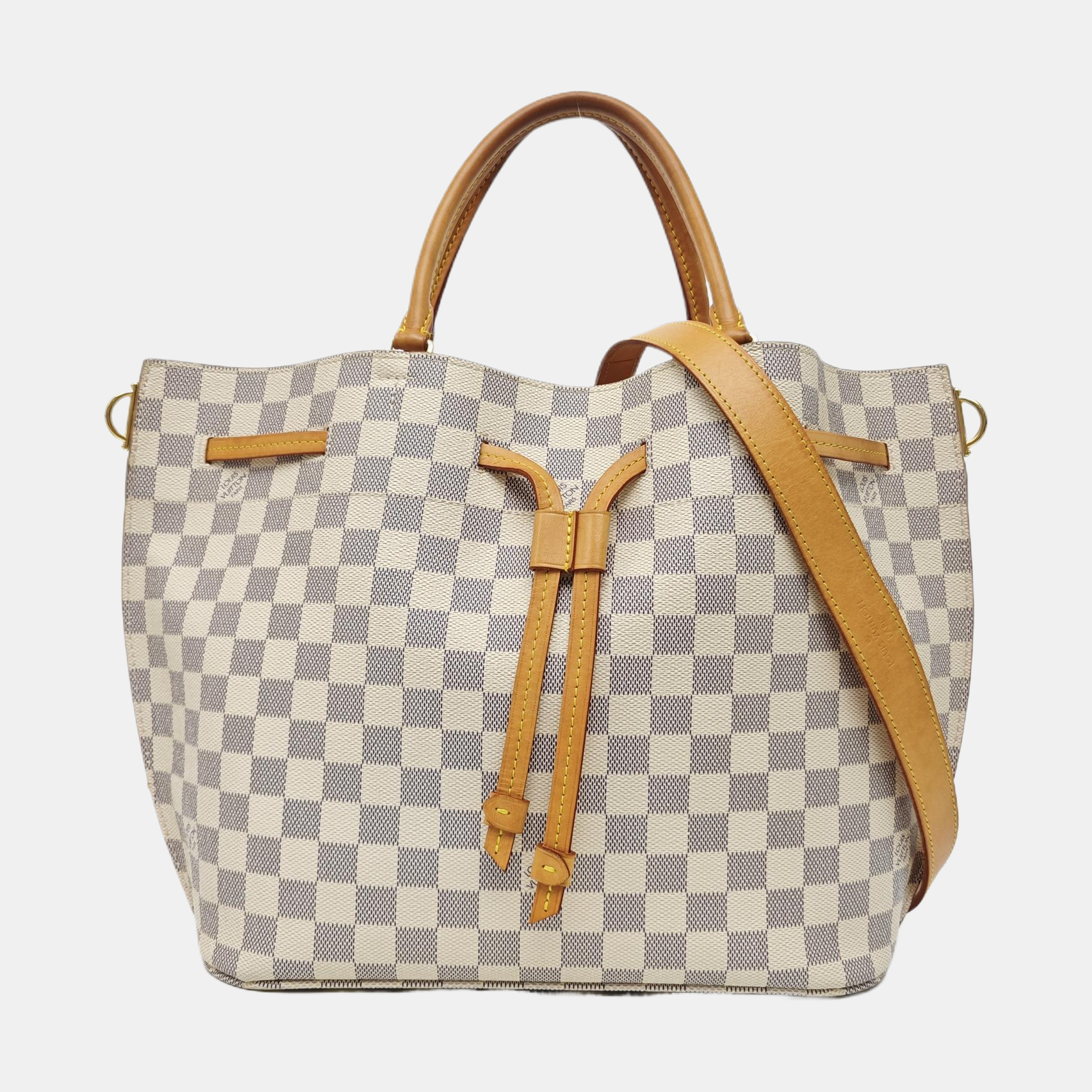 GIROLATA GM Damier Azur Coated Canvas White