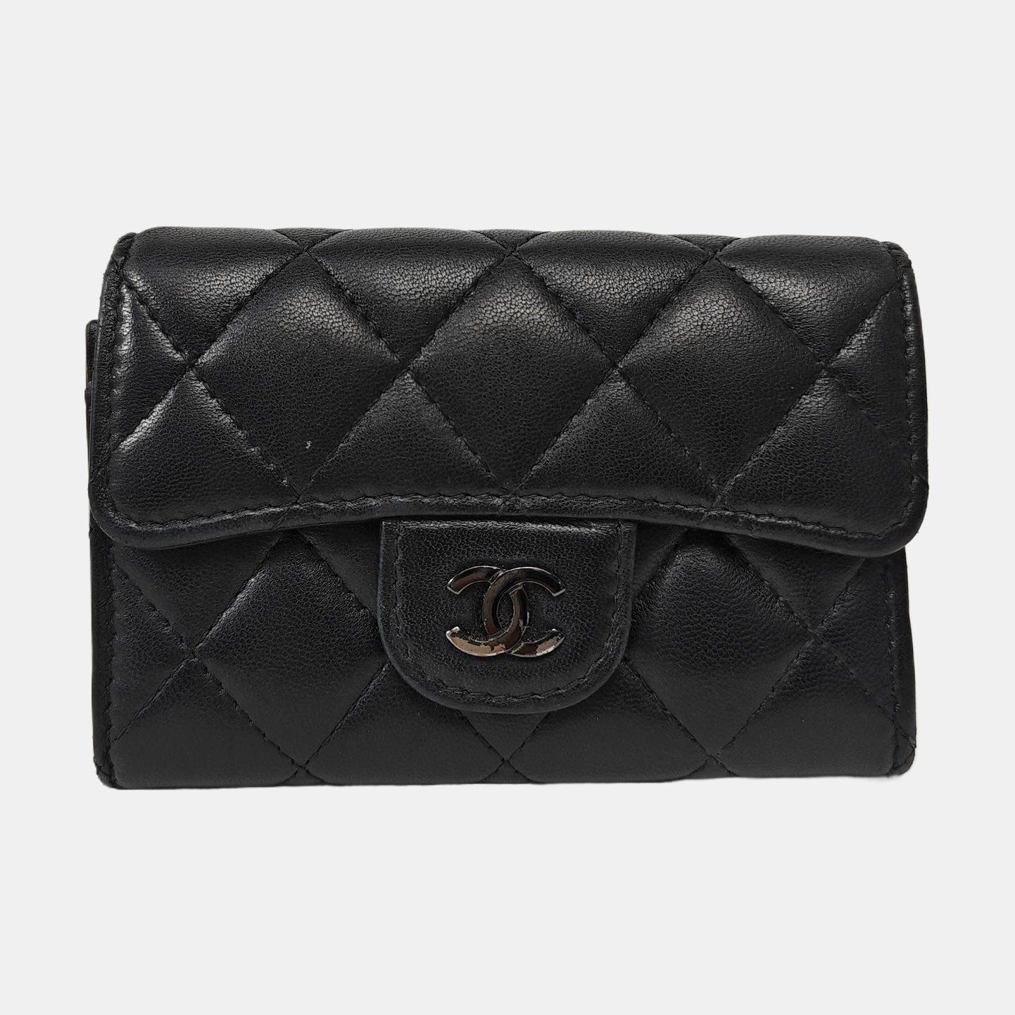 CLASSIC FLAP Quilted Lambskin Black Card Holder