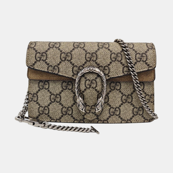 Dionysus Super Mini Monogram Coated Canvas Beige
