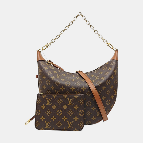 LOOP HOBO Monogram Coated Canvas Brown