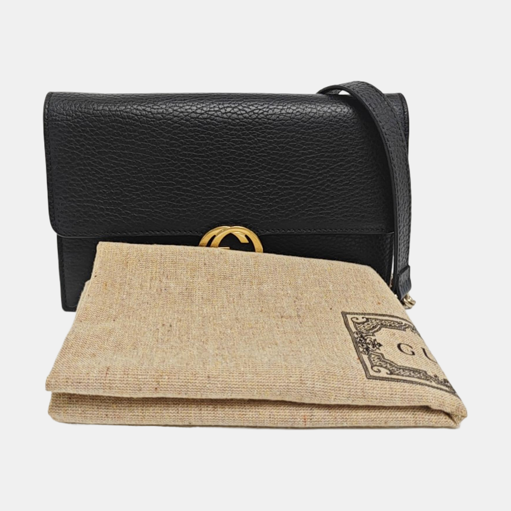 Interlocking G Small Calfskin Black