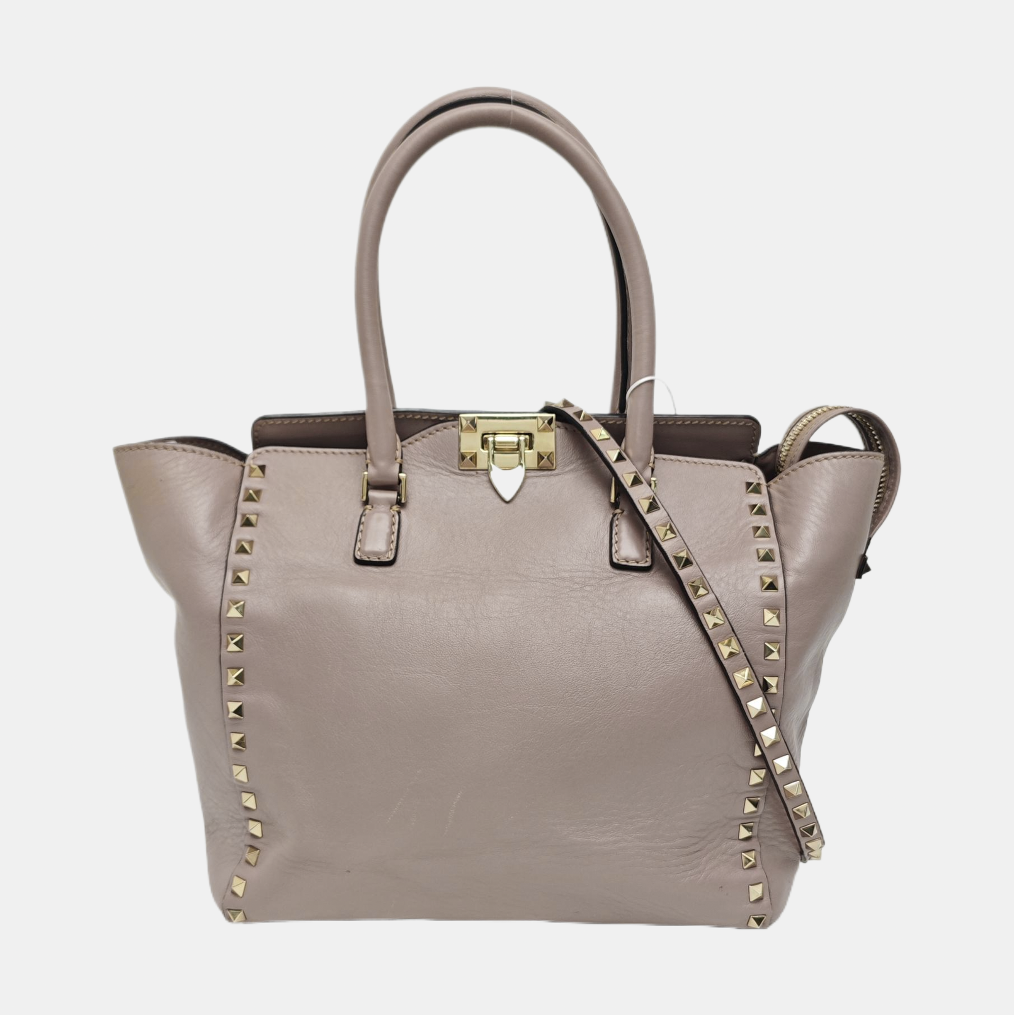 Rockstud Calfskin Gray