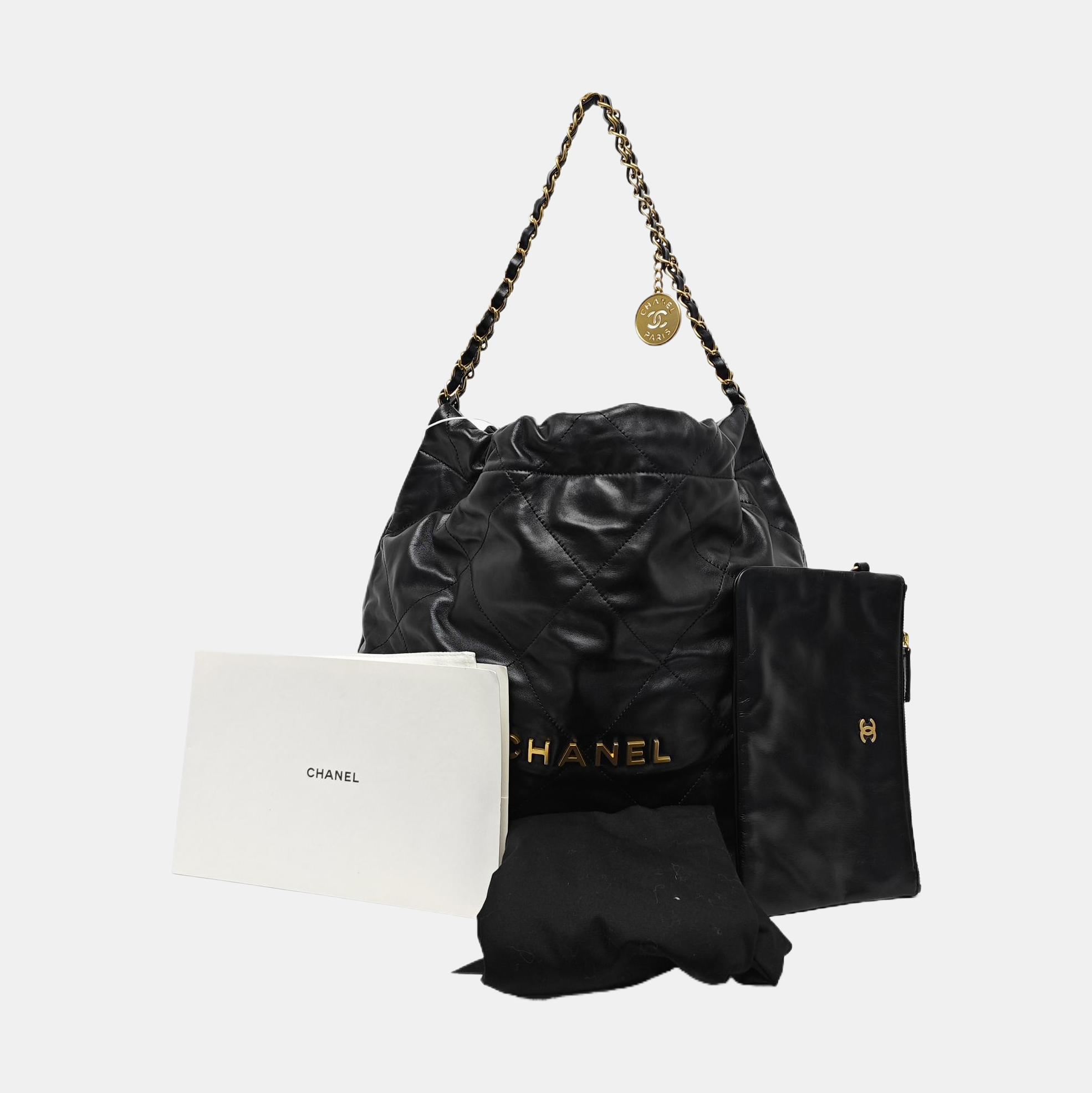 CHANEL 22 Small Quilted Calfskin Black