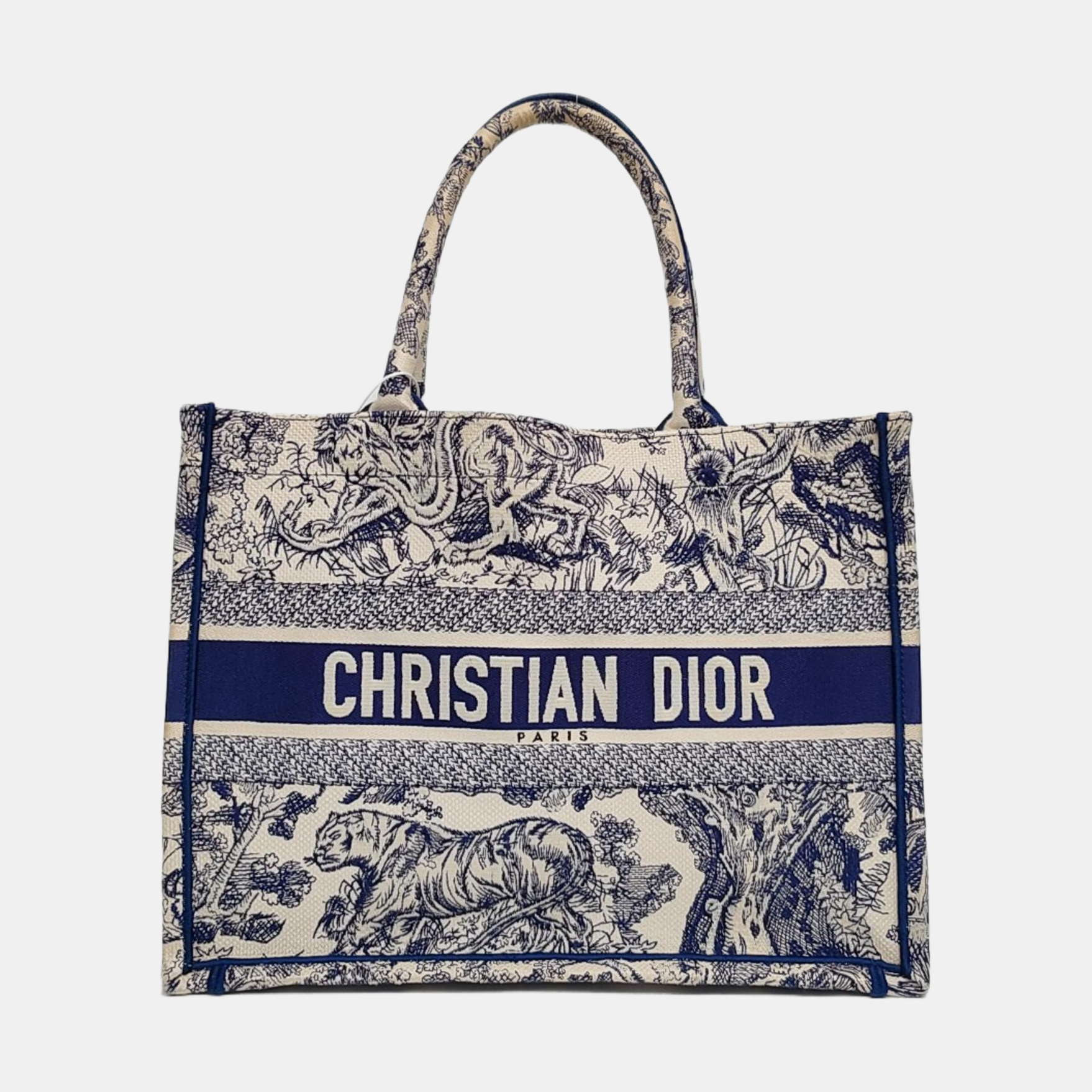 Authenticated pre-owned  Book Tote Medium Canvas Blue - Tote Bag at Looply