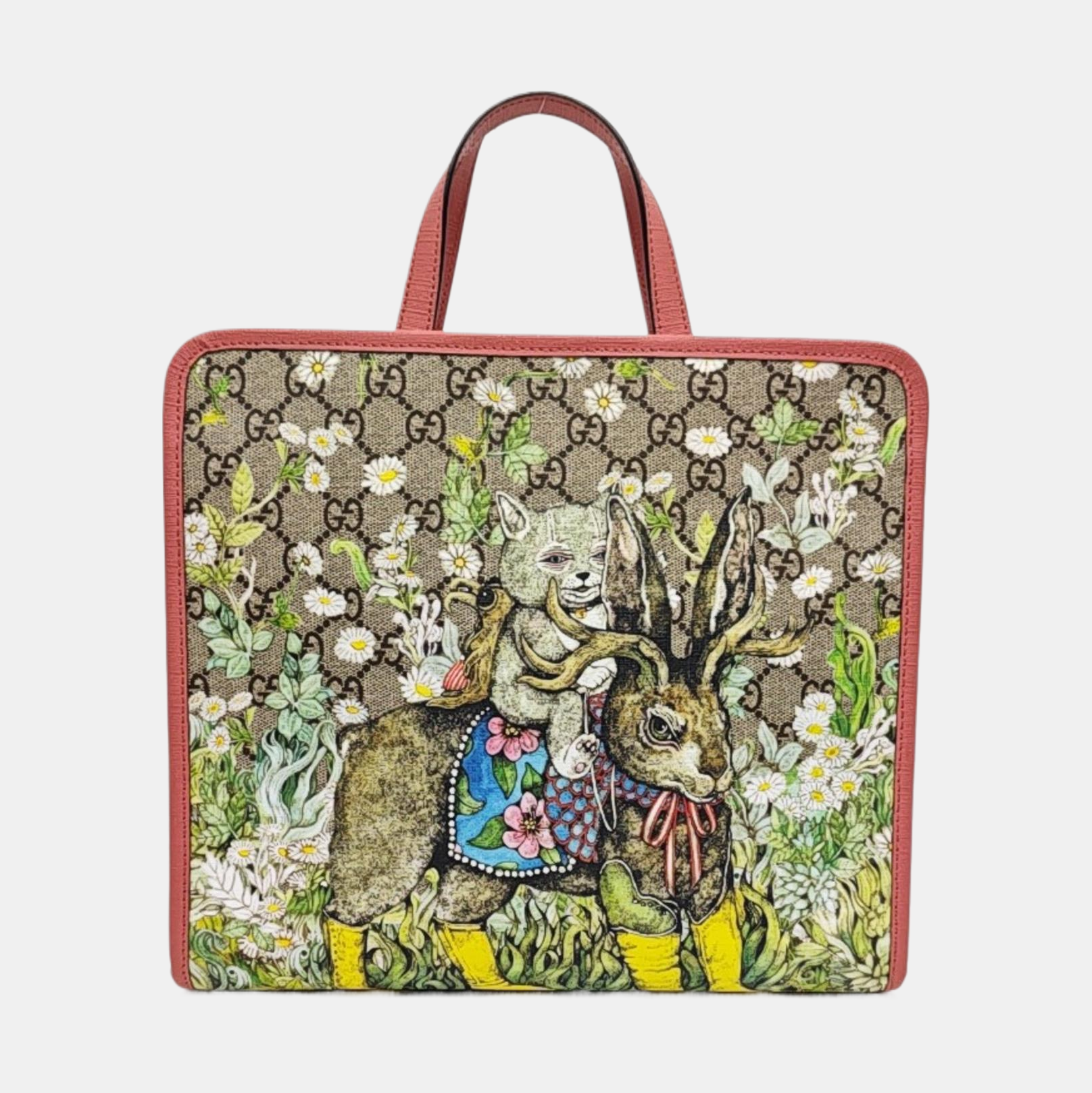 Monogram Coated Canvas Tote Bag Beige