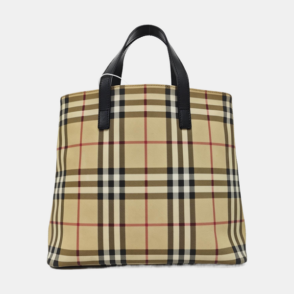 Coated Canvas Tote Bag Beige