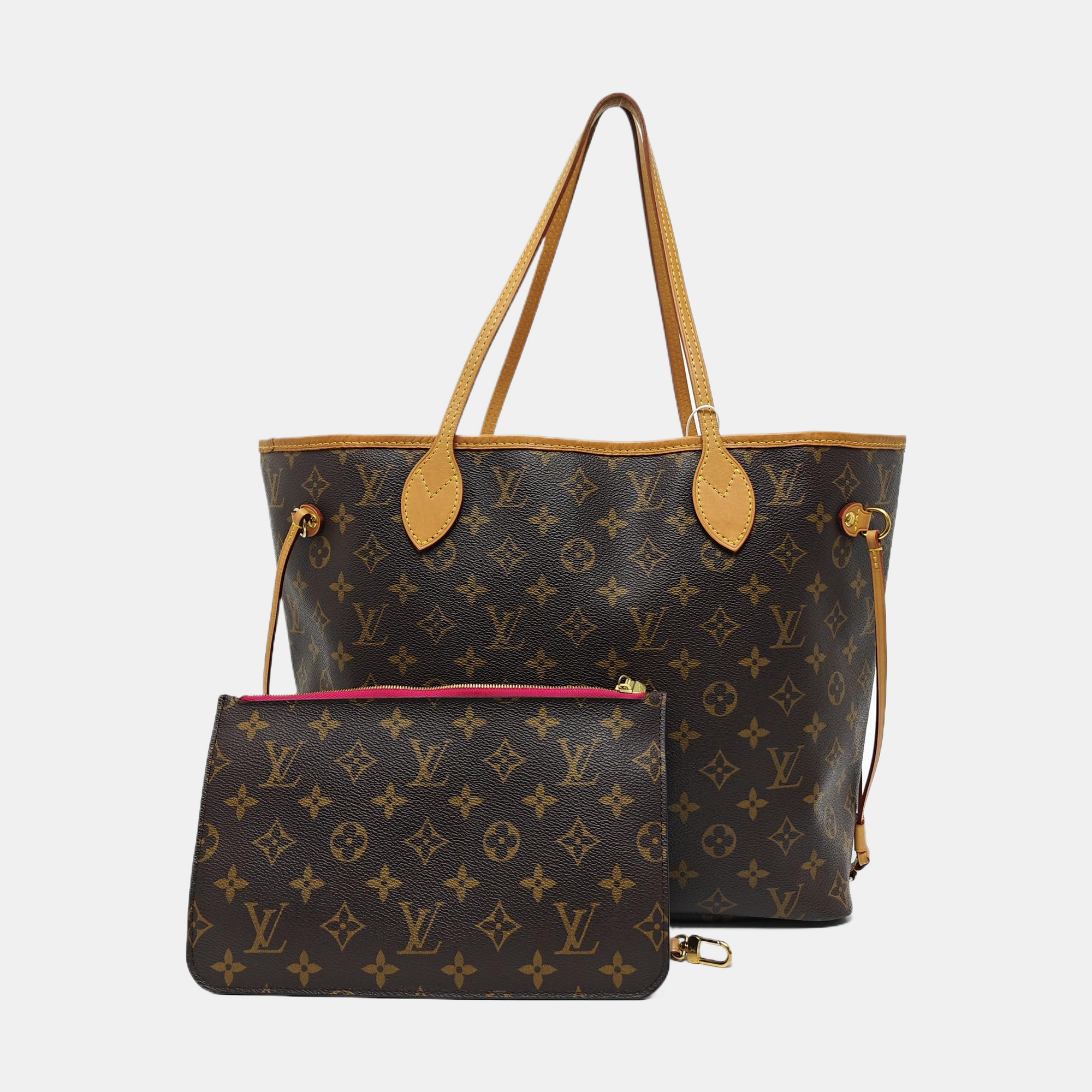 NEVERFULL MM Monogram Coated Canvas Brown