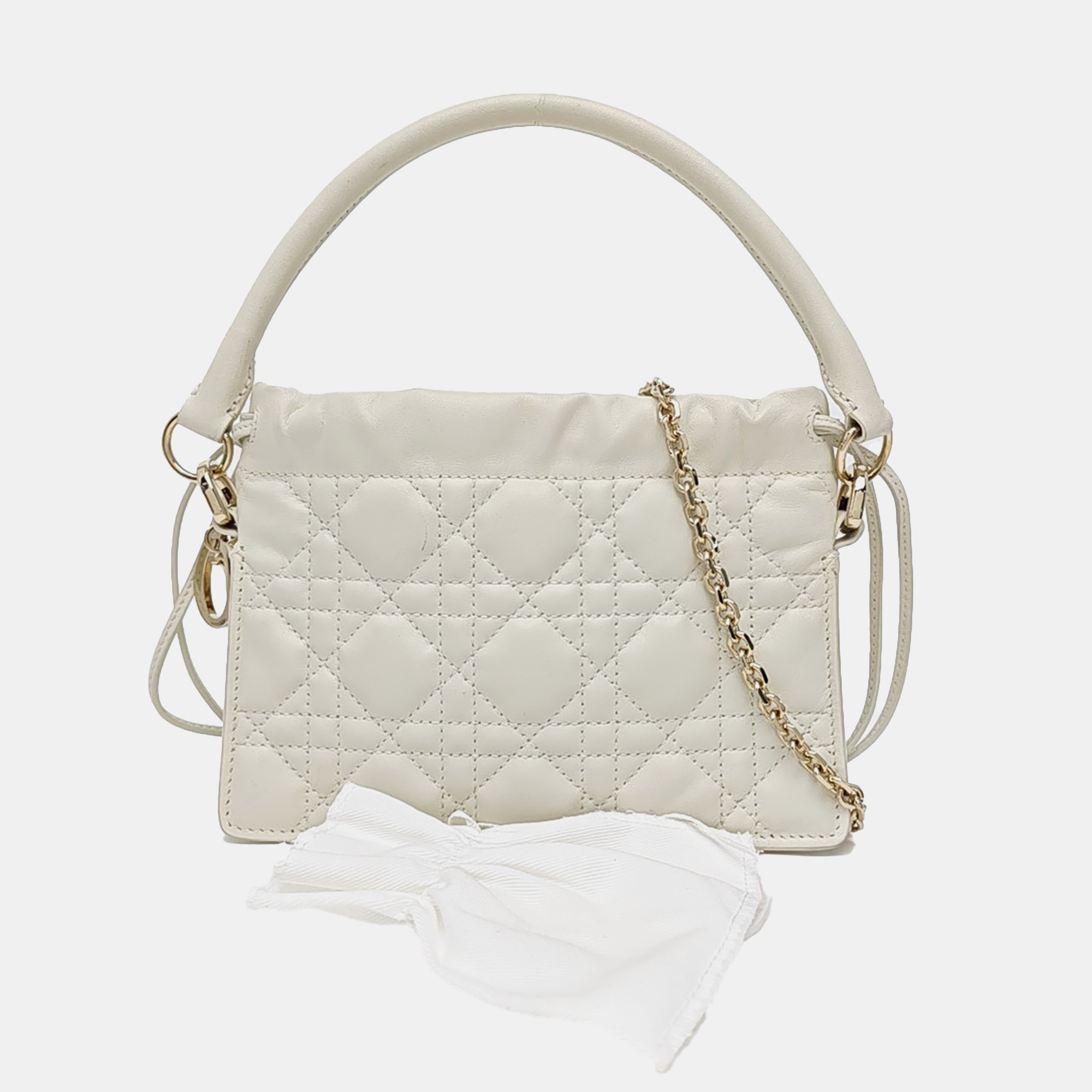 Lady Dior Milly Mini Cannage Lambskin White