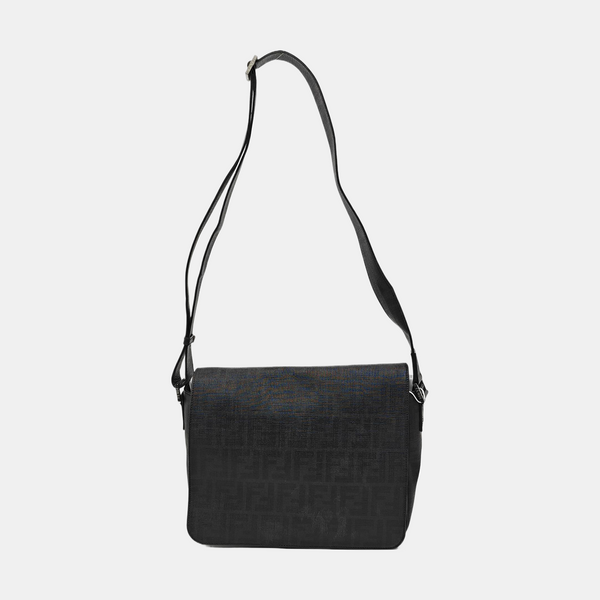 Monogram Coated Canvas Shoulder Bag Black