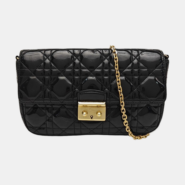 Miss Dior Cannage Patent Leather Black