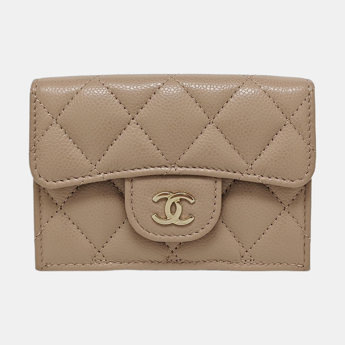 CLASSIC FLAP Quilted Grained Calfskin Pink Wallet